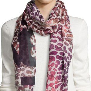 Tory Burch Watercolor Leopard Print Scarf